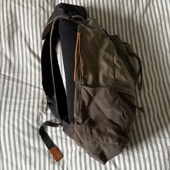 Olive and Brown Men's Backpack by Fossil. Padded Computer compartment. - Picture 5 of 5